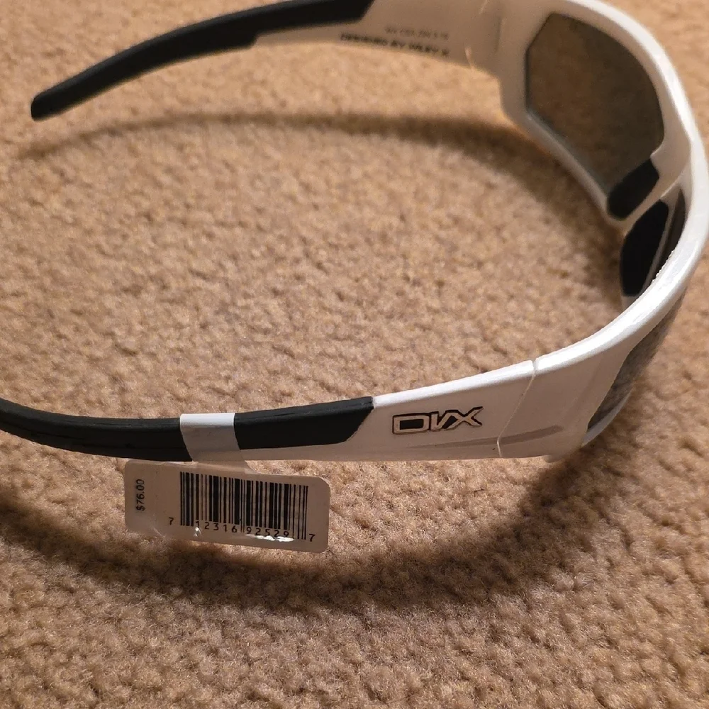 DVX Next By Wiley X Safety Sunglases, White And Black, New